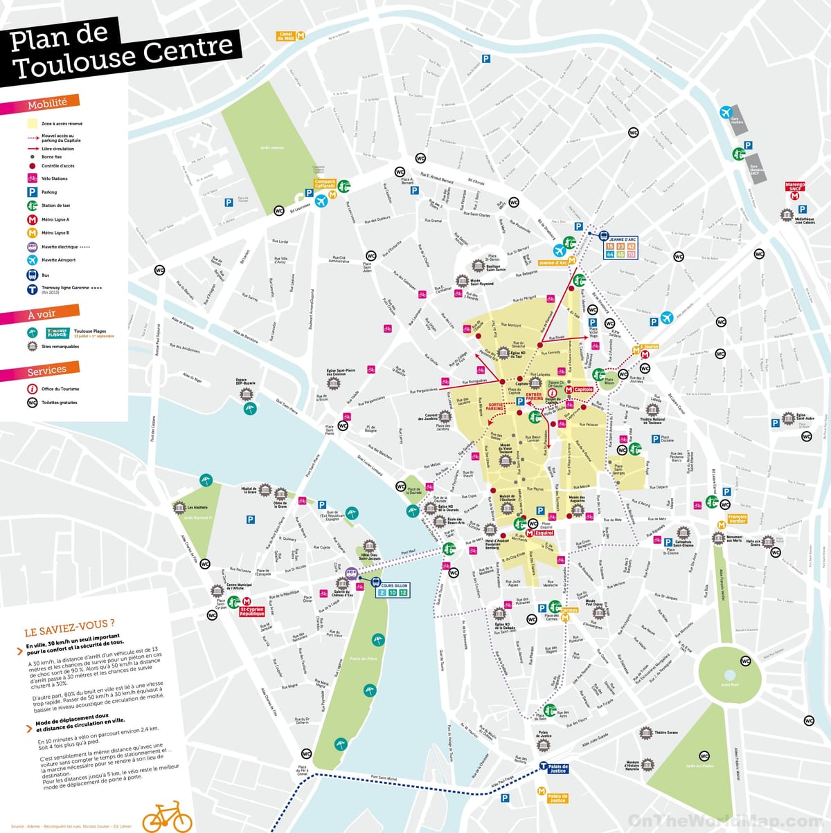 Toulouse sentrum kaart