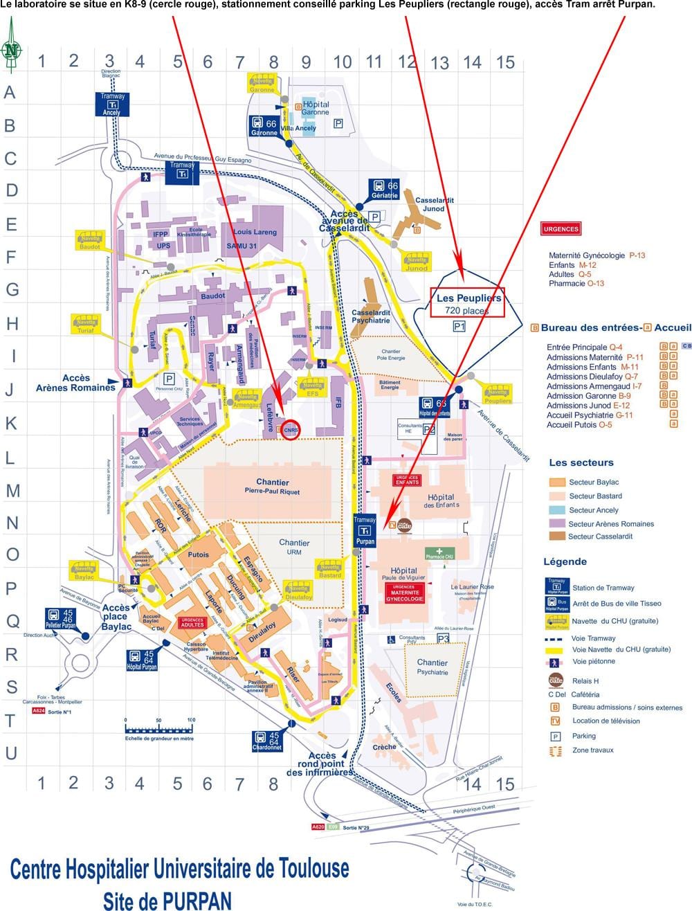 kaart van Toulouse hospitaal