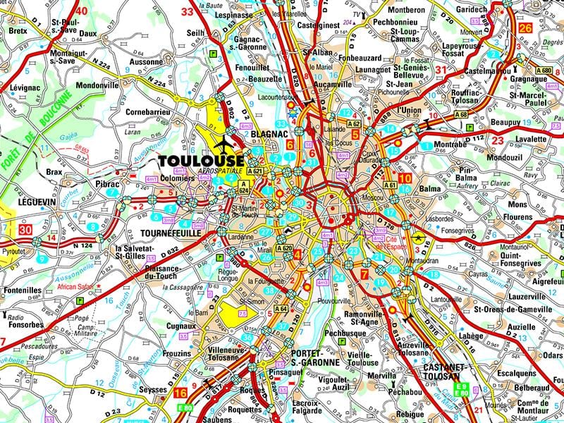 kaart van Toulouse pad