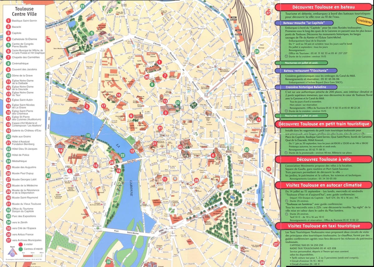 Toulouse aantrekkingskrag kaart